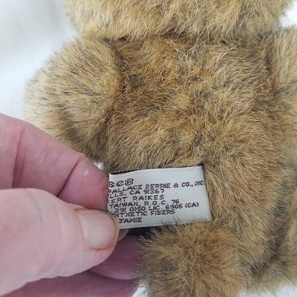 1985 Applause Raikes Bear Jamie 5453 Jointed Teddy Bear Wood Face & Feet vntg - Picture 5 of 10